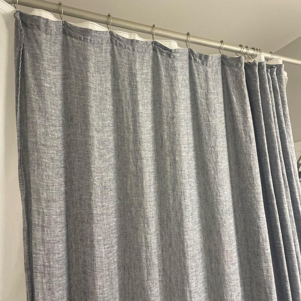 Restoration Hardware Textured Gray Shower Curtain